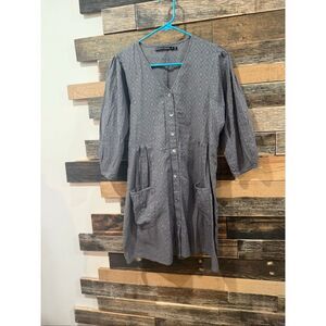 Gudrun Sjoden grey boho lagenlook tunic blouse size XS